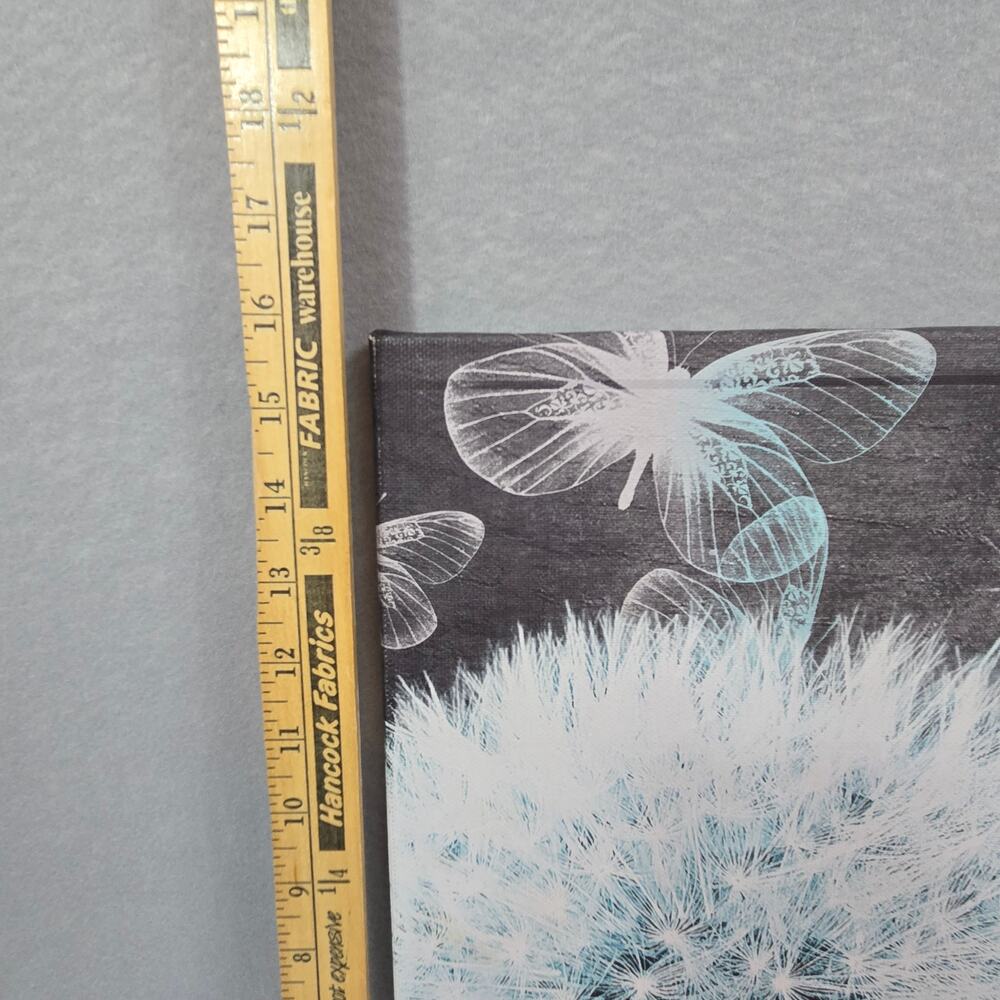 Just Breathe Dandelion and Butterfly Vinyl Canvas Wall Art Decor 16x23x1 - NEW - Picture 8 of 10